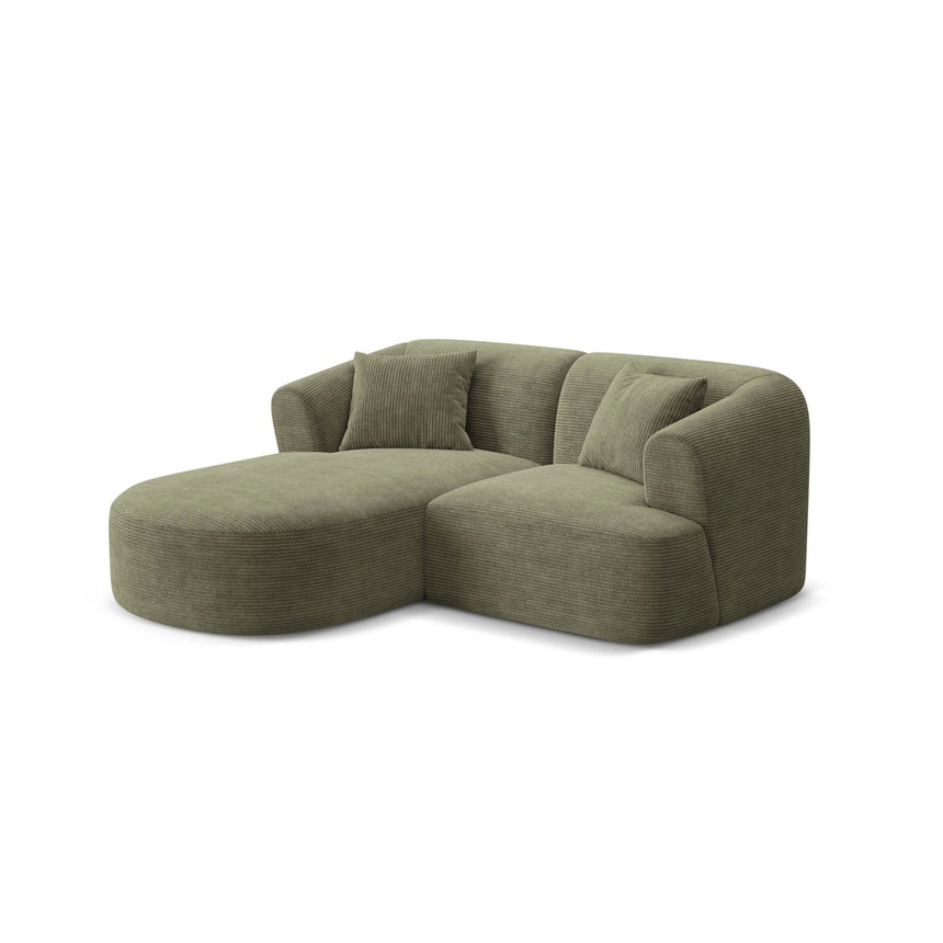 Campi 3-Sitzer Ecksofa, Linke Seite, aus Cord in Moosgrün (Lincoln 37D), 180x156x70 cm von Cosmopolitan Design – Bild 3