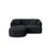 Campi 3-Sitzer Ecksofa, Linke Seite, aus Cord in Schwarz (Lincoln 100D), 180x156x70 cm von Cosmopolitan Design – Bild 1