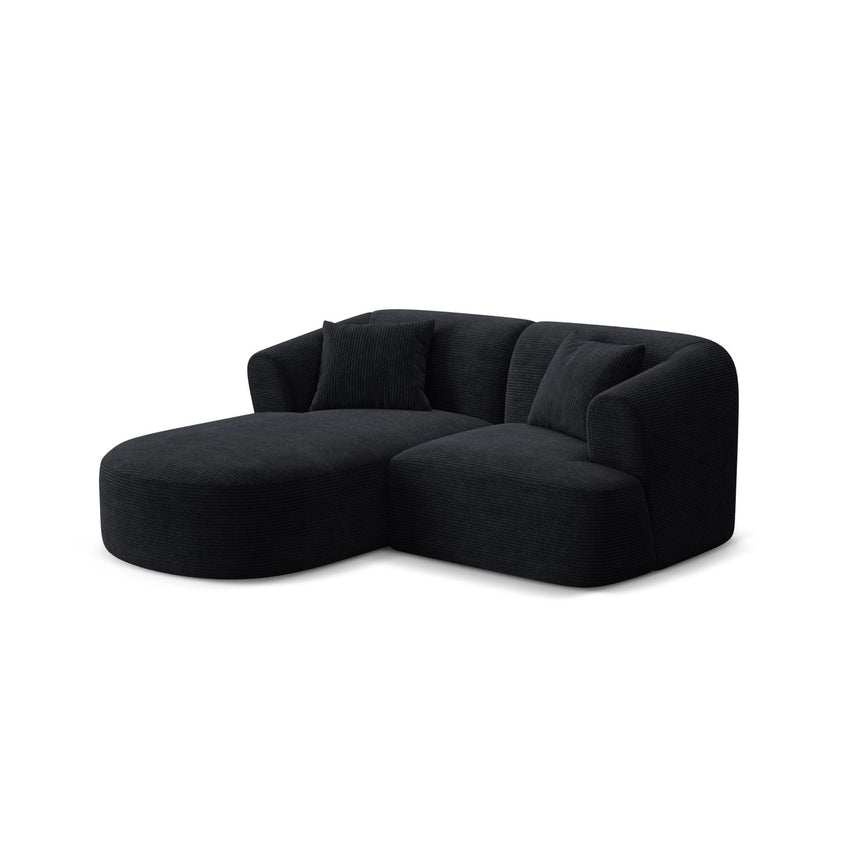 Campi 3-Sitzer Ecksofa, Linke Seite, aus Cord in Schwarz (Lincoln 100D), 180x156x70 cm von Cosmopolitan Design – Bild 3