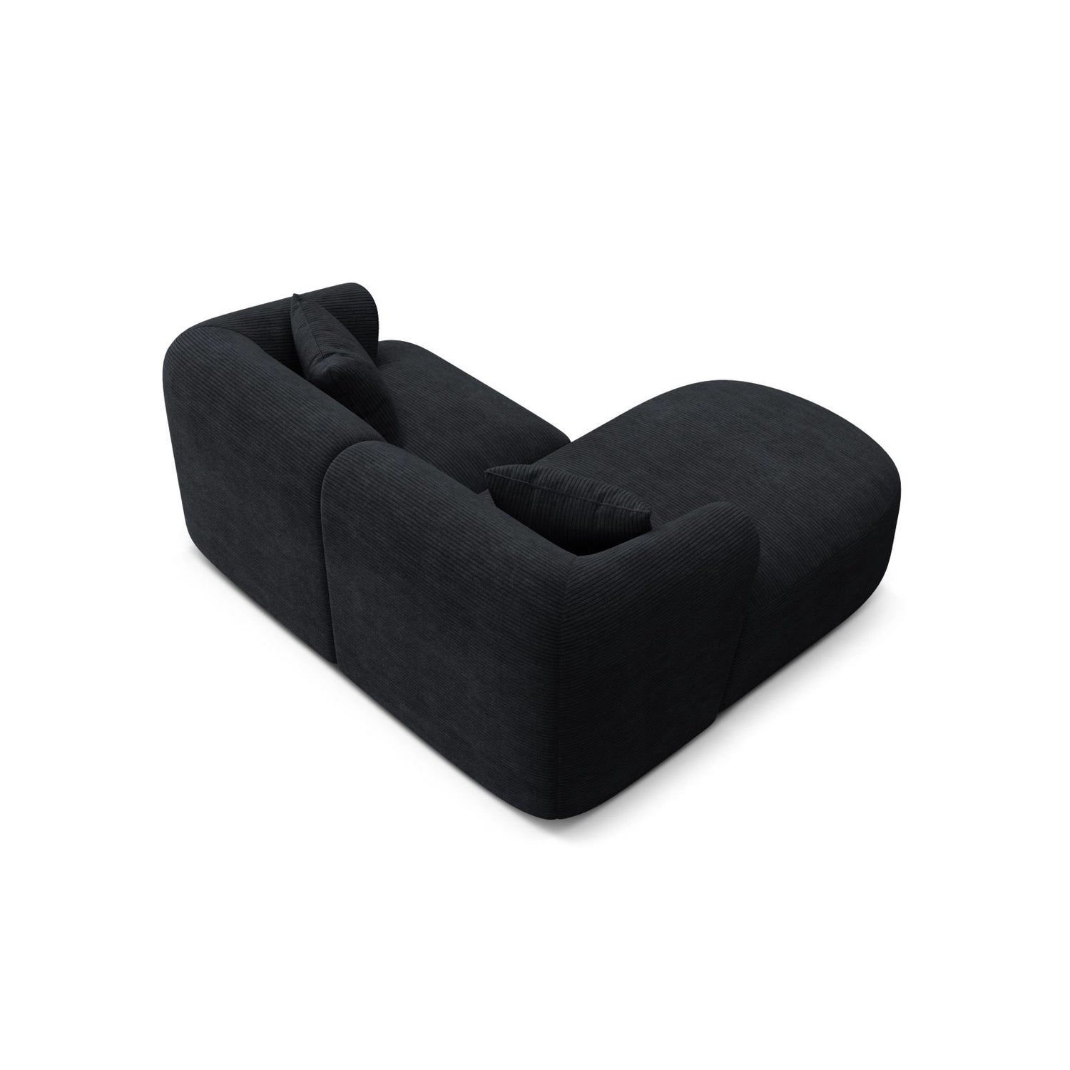 Campi 3-Sitzer Ecksofa, Linke Seite, aus Cord in Schwarz (Lincoln 100D), 180x156x70 cm von Cosmopolitan Design – Bild 5