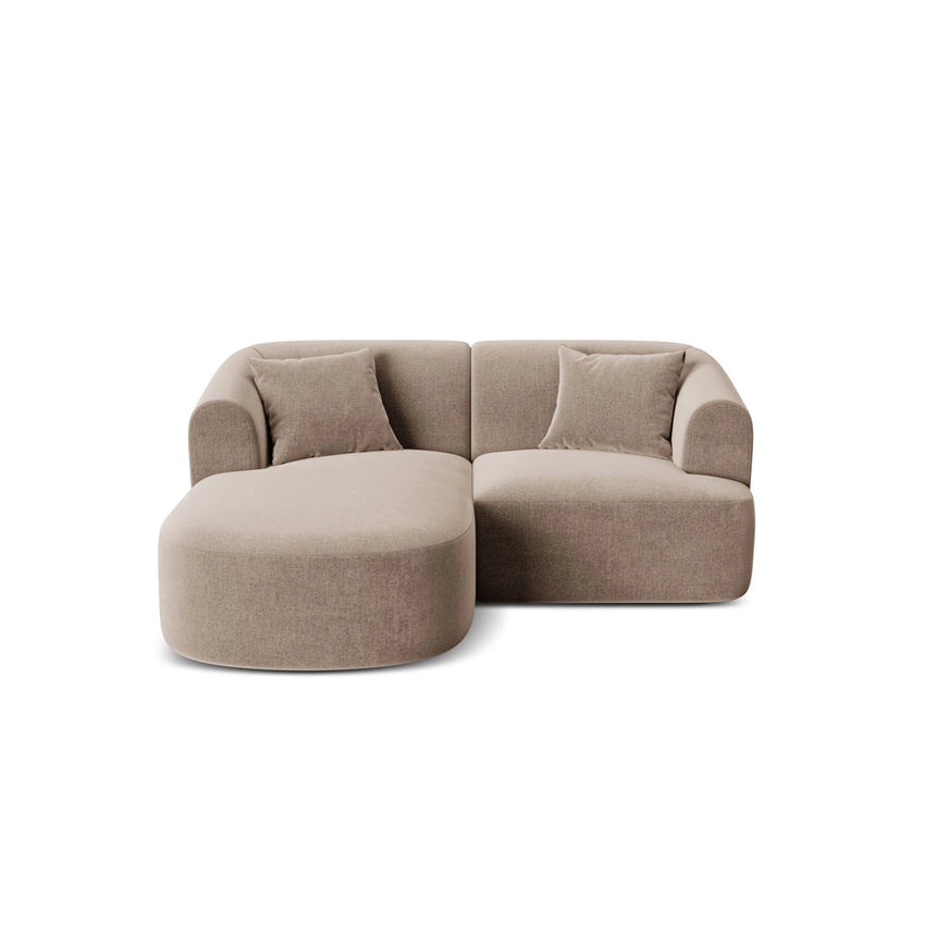 Campi 3-Sitzer Ecksofa, Linke Seite, aus Samt in Dunkelbeige (Vogue 3), 180x156x70 cm von Cosmopolitan Design – Bild 1