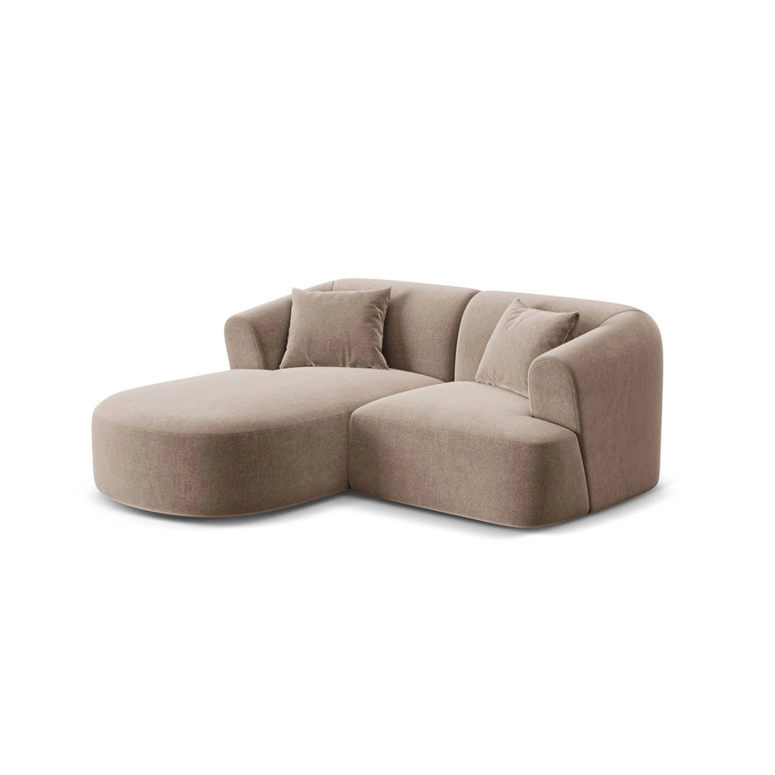 Campi 3-Sitzer Ecksofa, Linke Seite, aus Samt in Dunkelbeige (Vogue 3), 180x156x70 cm von Cosmopolitan Design – Bild 4