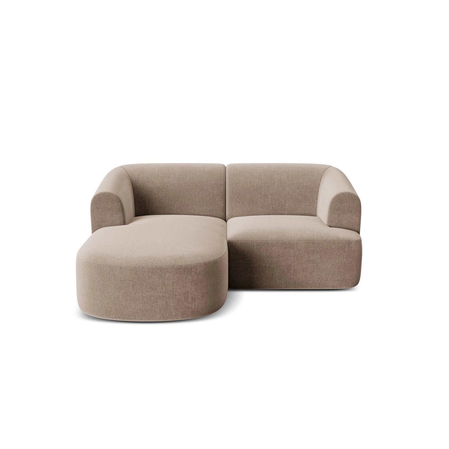 Campi 3-Sitzer Ecksofa, Linke Seite, aus Samt in Dunkelbeige (Vogue 3), 180x156x70 cm von Cosmopolitan Design – Bild 5