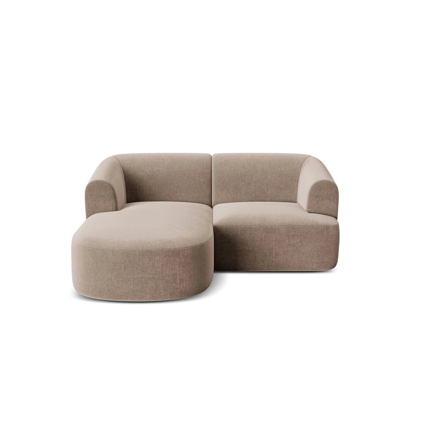 Campi 3-Sitzer Ecksofa, Linke Seite, aus Samt in Dunkelbeige (Vogue 3), 180x156x70 cm von Cosmopolitan Design – Bild 5