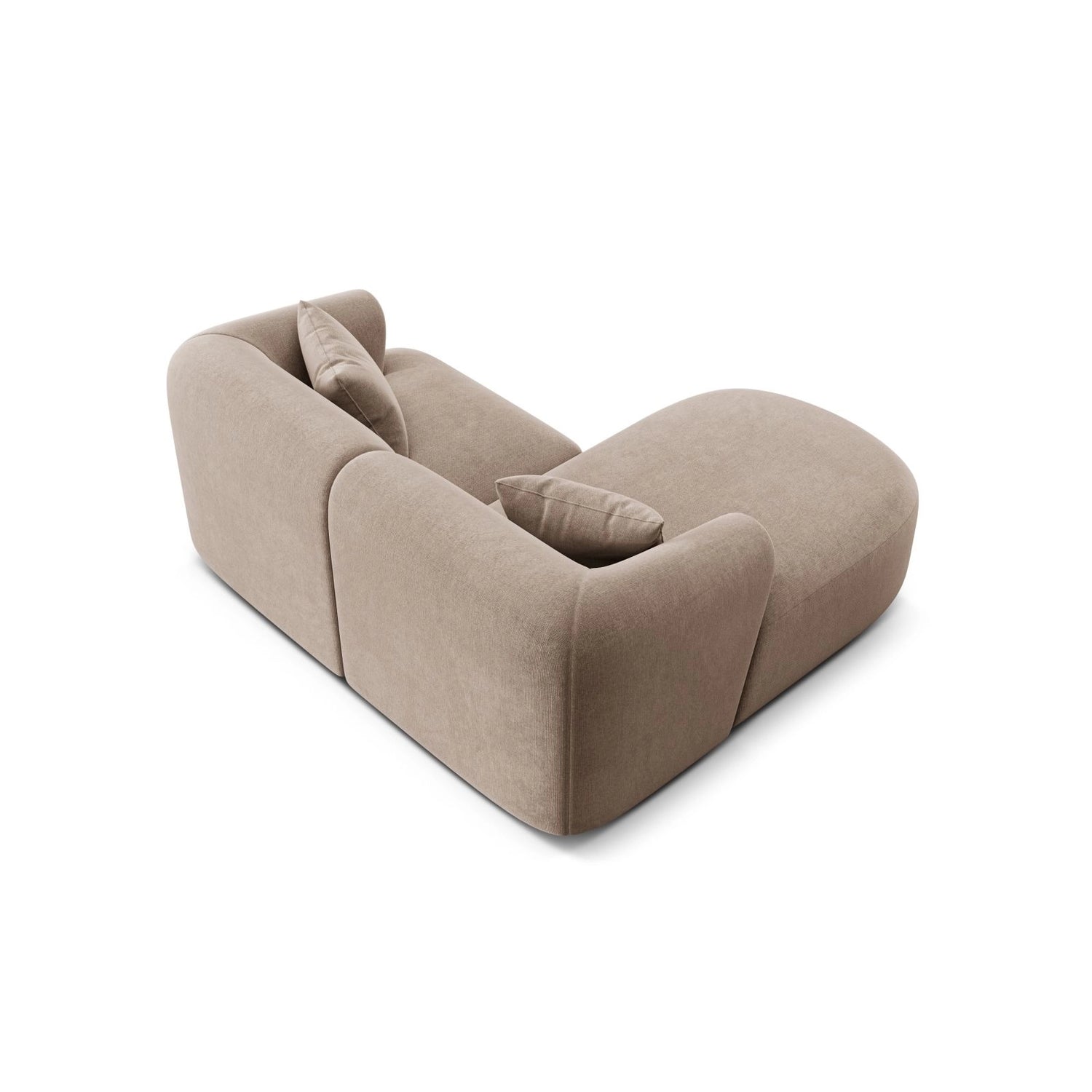 Campi 3-Sitzer Ecksofa, Linke Seite, aus Samt in Dunkelbeige (Vogue 3), 180x156x70 cm von Cosmopolitan Design – Bild 6