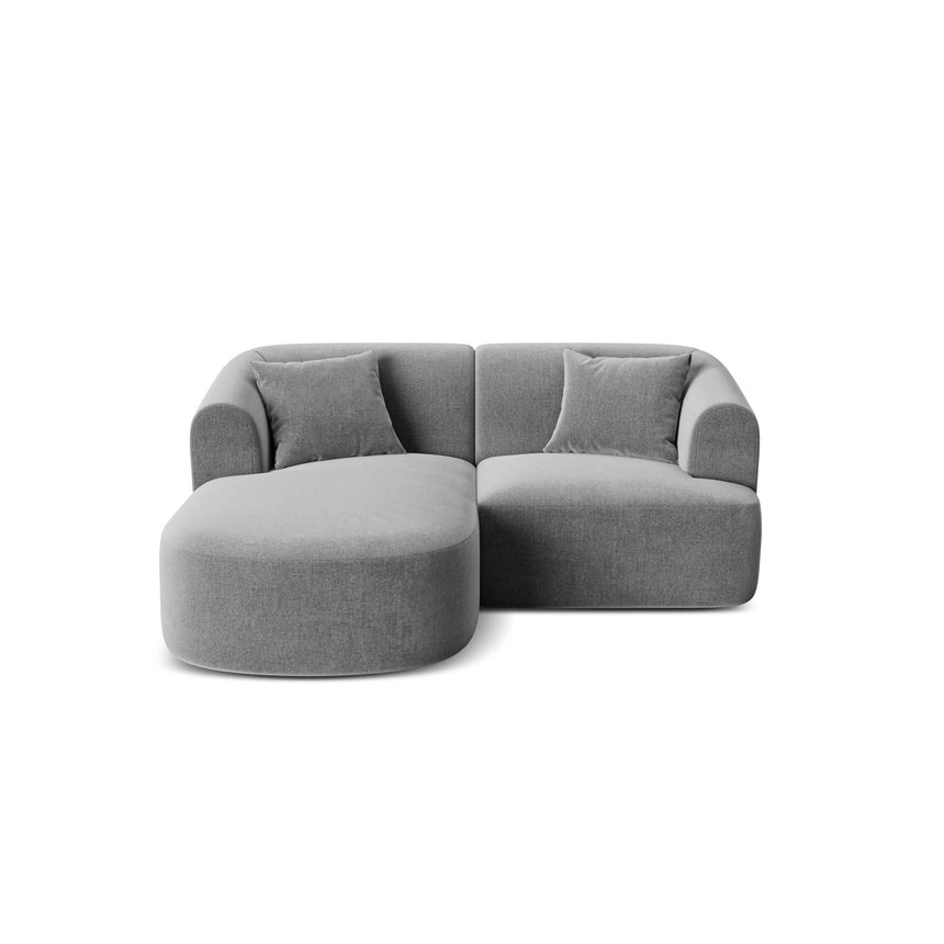 Campi 3-Sitzer Ecksofa, Linke Seite, aus Samt in Grau (Vogue 15), 180x156x70 cm von Cosmopolitan Design – Bild 1