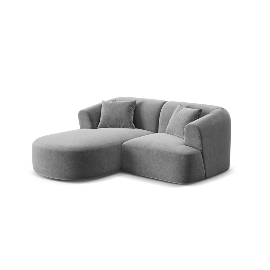 Campi 3-Sitzer Ecksofa, Linke Seite, aus Samt in Grau (Vogue 15), 180x156x70 cm von Cosmopolitan Design – Bild 4