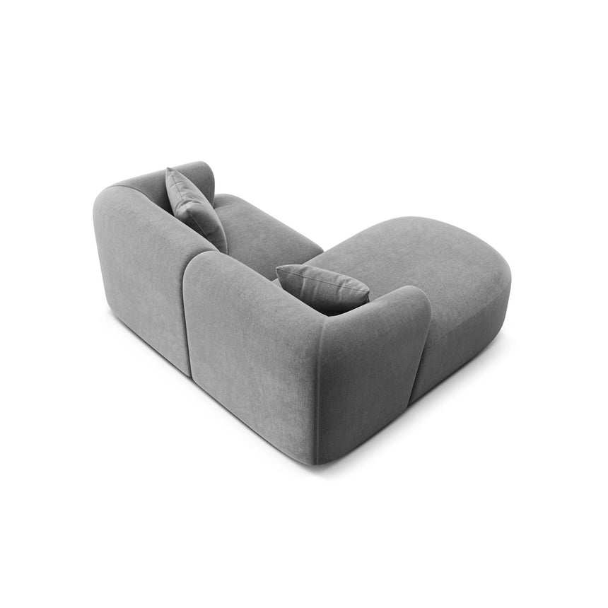 Campi 3-Sitzer Ecksofa, Linke Seite, aus Samt in Grau (Vogue 15), 180x156x70 cm von Cosmopolitan Design – Bild 6