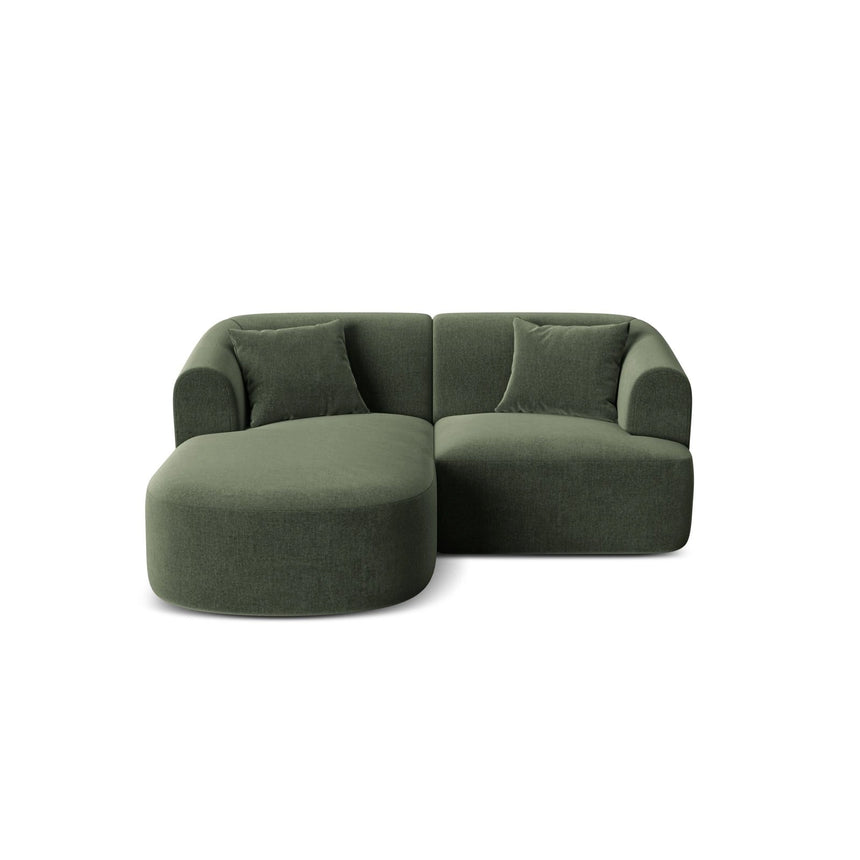 Campi 3-Sitzer Ecksofa, Linke Seite, aus Samt in Grün (Vogue 11), 180x156x70 cm von Cosmopolitan Design – Bild 1