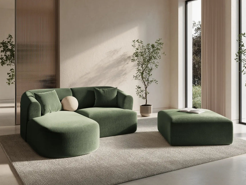 Campi 3-Sitzer Ecksofa, Linke Seite, aus Samt in Grün (Vogue 11), 180x156x70 cm von Cosmopolitan Design – Bild 2