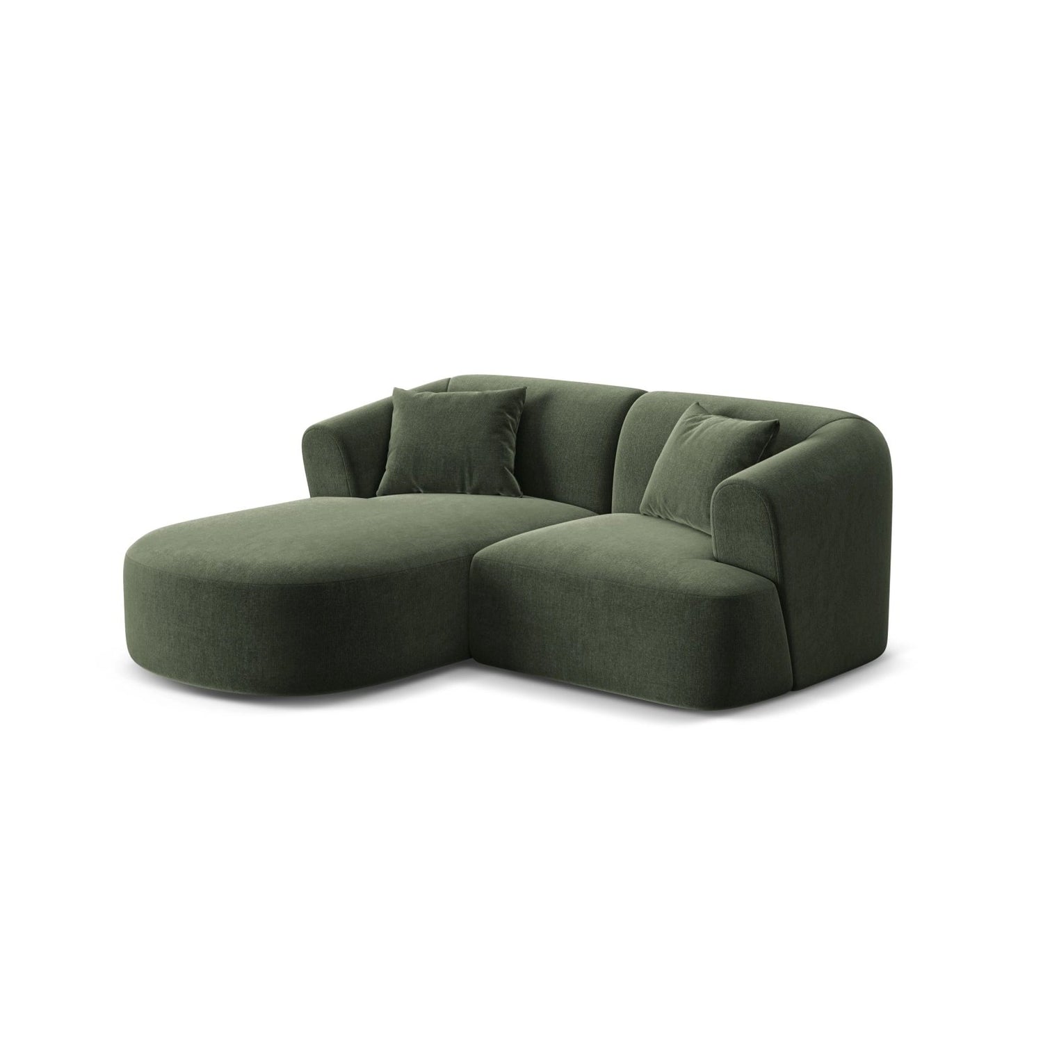 Campi 3-Sitzer Ecksofa, Linke Seite, aus Samt in Grün (Vogue 11), 180x156x70 cm von Cosmopolitan Design – Bild 4