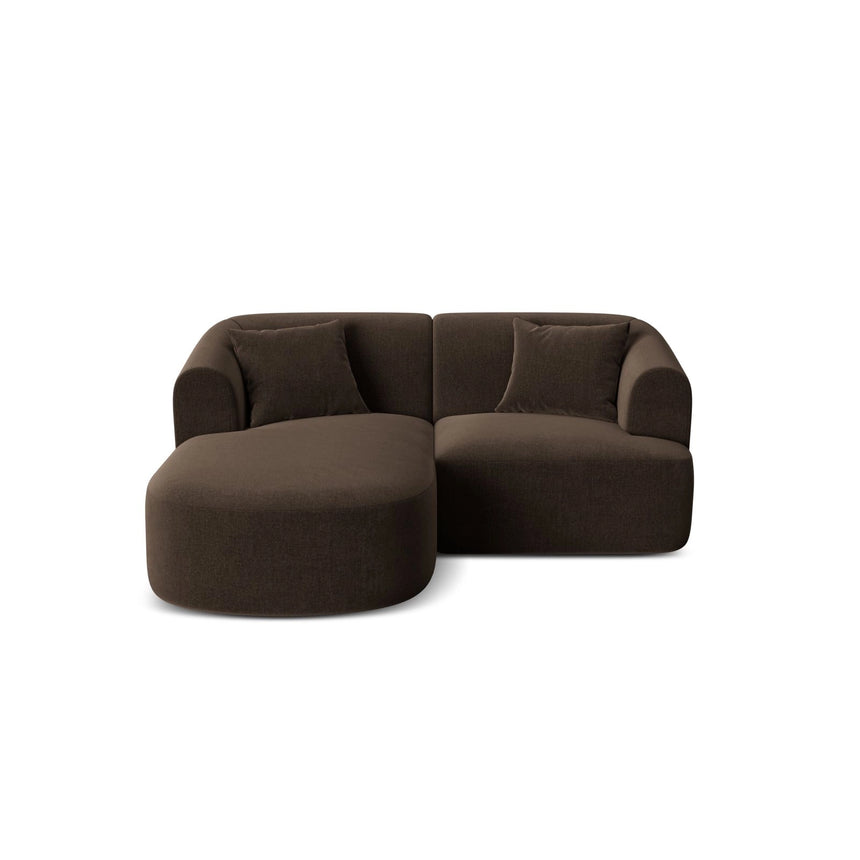 Campi 3-Sitzer Ecksofa, Linke Seite, aus Samt in Schokolade (Vogue 6), 180x156x70 cm von Cosmopolitan Design – Bild 1