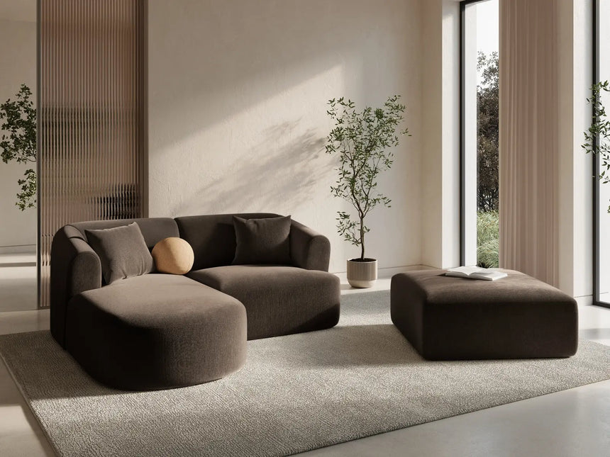 Campi 3-Sitzer Ecksofa, Linke Seite, aus Samt in Schokolade (Vogue 6), 180x156x70 cm von Cosmopolitan Design – Bild 2