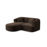 Campi 3-Sitzer Ecksofa, Linke Seite, aus Samt in Schokolade (Vogue 6), 180x156x70 cm von Cosmopolitan Design – Bild 4