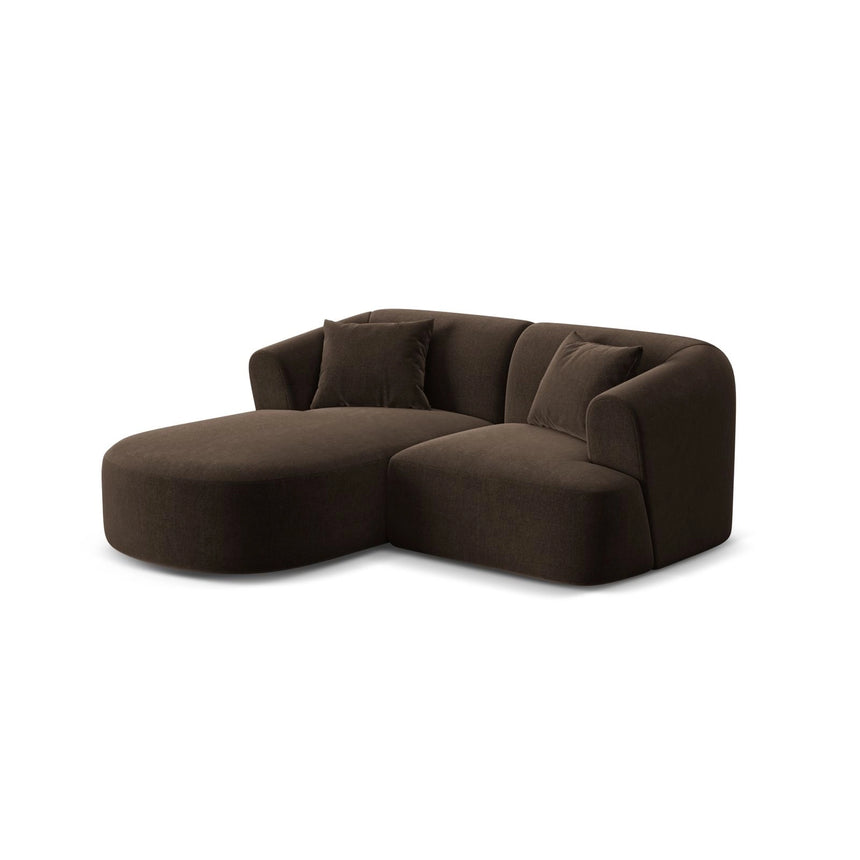 Campi 3-Sitzer Ecksofa, Linke Seite, aus Samt in Schokolade (Vogue 6), 180x156x70 cm von Cosmopolitan Design – Bild 4