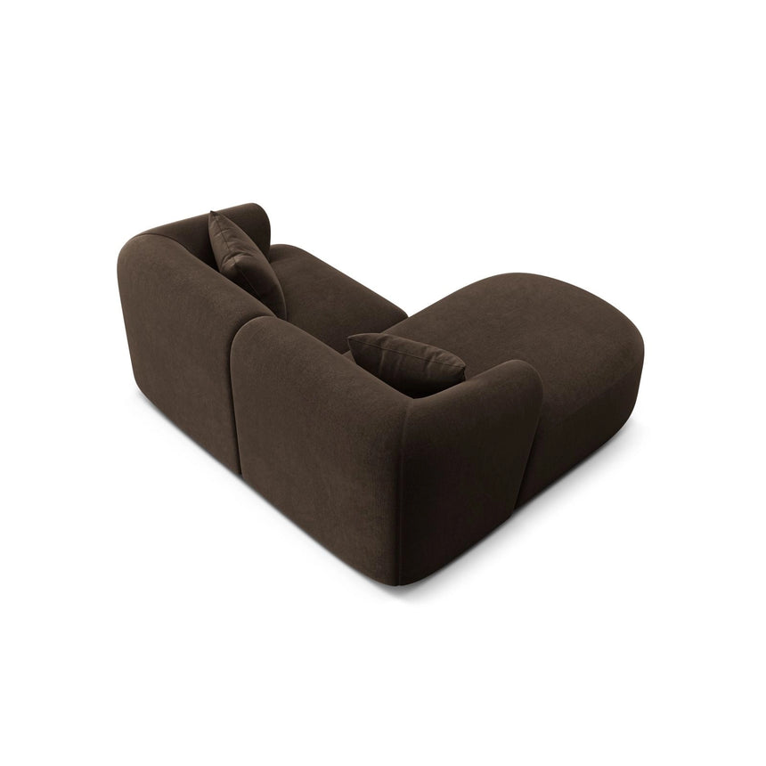 Campi 3-Sitzer Ecksofa, Linke Seite, aus Samt in Schokolade (Vogue 6), 180x156x70 cm von Cosmopolitan Design – Bild 6