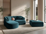 Campi 3-Sitzer Ecksofa, Linke Seite, aus Samt in Tiefes Petrol (Vogue 13), 180x156x70 cm von Cosmopolitan Design – Bild 2