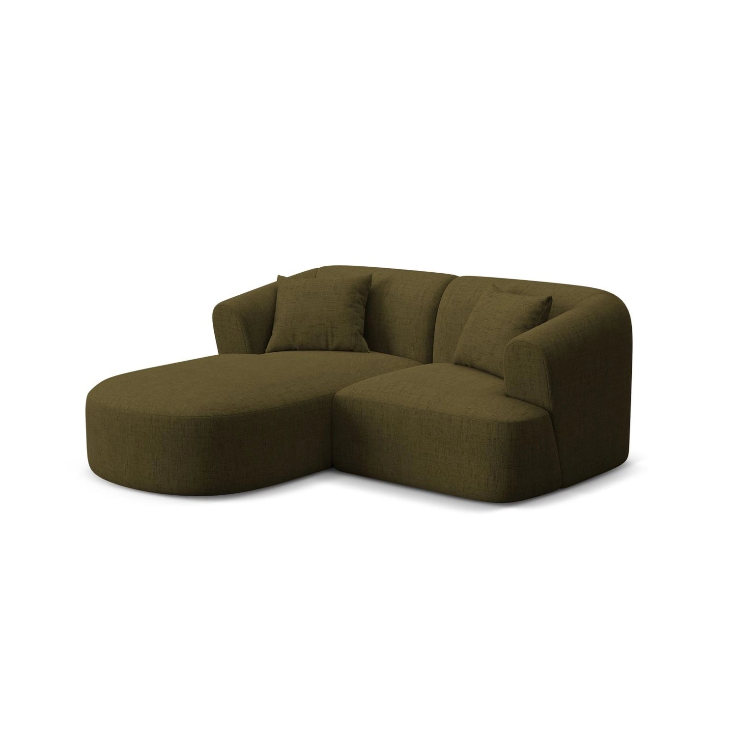 Campi 3-Sitzer Ecksofa, Linke Seite, aus Strukturierter Stoff in Grün (Moly 38), 180x156x70 cm von Cosmopolitan Design – Bild 3
