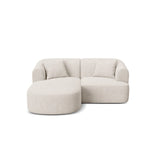 Campi 3-Sitzer Ecksofa, Linke Seite, aus Strukturierter Stoff in Hellbeige (Moly 02), 180x156x70 cm von Cosmopolitan Design – Bild 1