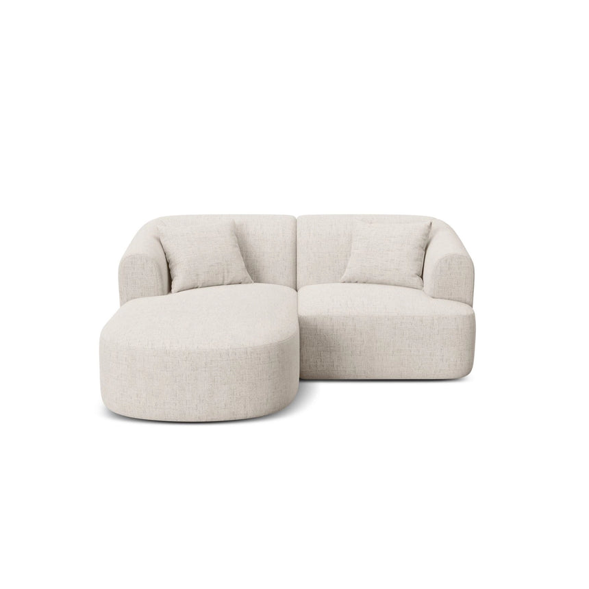 Campi 3-Sitzer Ecksofa, Linke Seite, aus Strukturierter Stoff in Hellbeige (Moly 02), 180x156x70 cm von Cosmopolitan Design – Bild 1