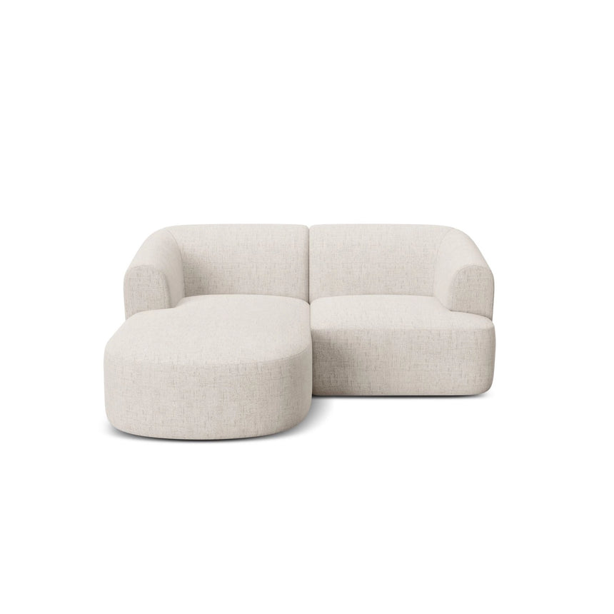Campi 3-Sitzer Ecksofa, Linke Seite, aus Strukturierter Stoff in Hellbeige (Moly 02), 180x156x70 cm von Cosmopolitan Design – Bild 4
