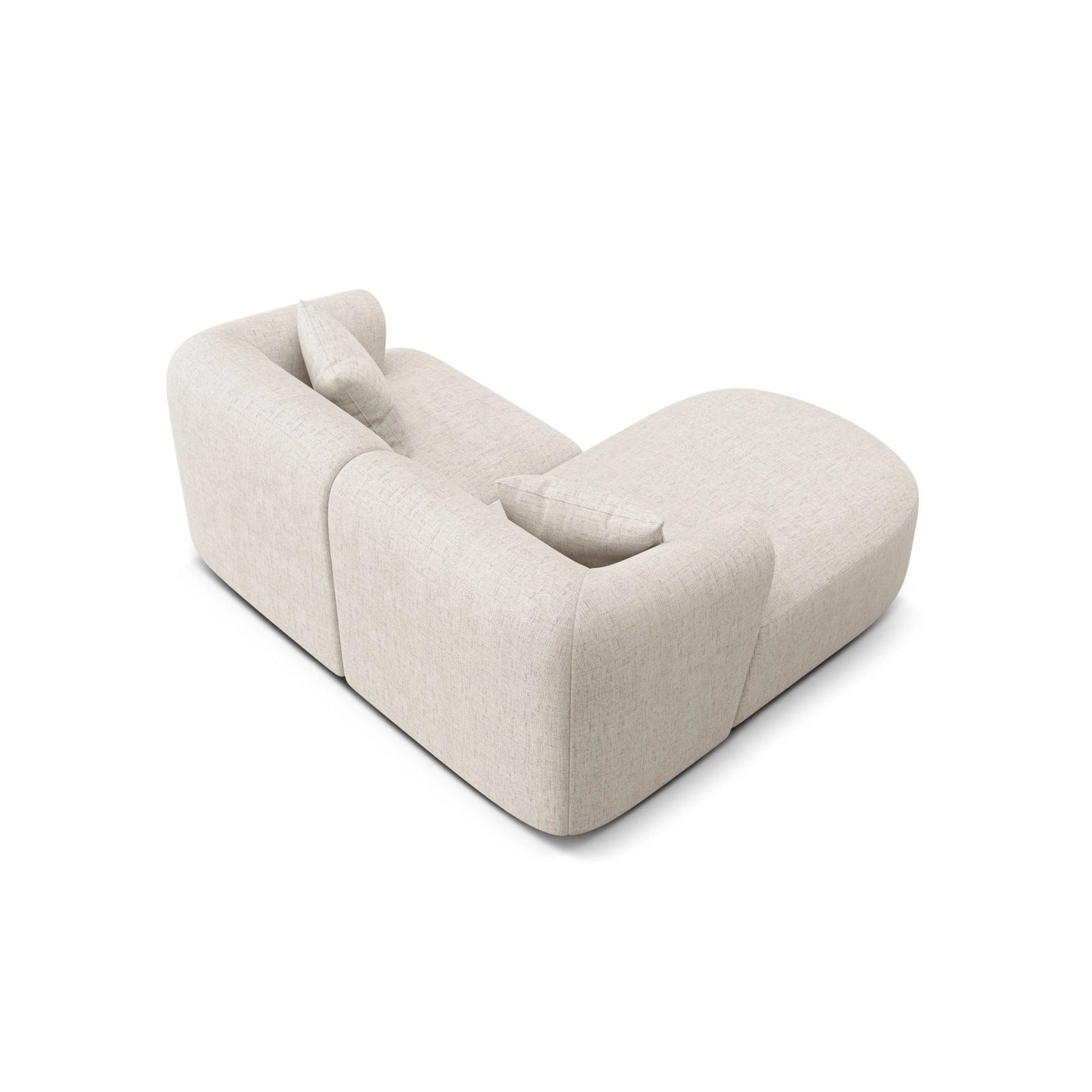 Campi 3-Sitzer Ecksofa, Linke Seite, aus Strukturierter Stoff in Hellbeige (Moly 02), 180x156x70 cm von Cosmopolitan Design – Bild 5