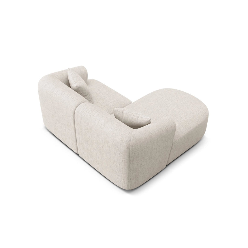 Campi 3-Sitzer Ecksofa, Linke Seite, aus Strukturierter Stoff in Hellbeige (Moly 02), 180x156x70 cm von Cosmopolitan Design – Bild 5