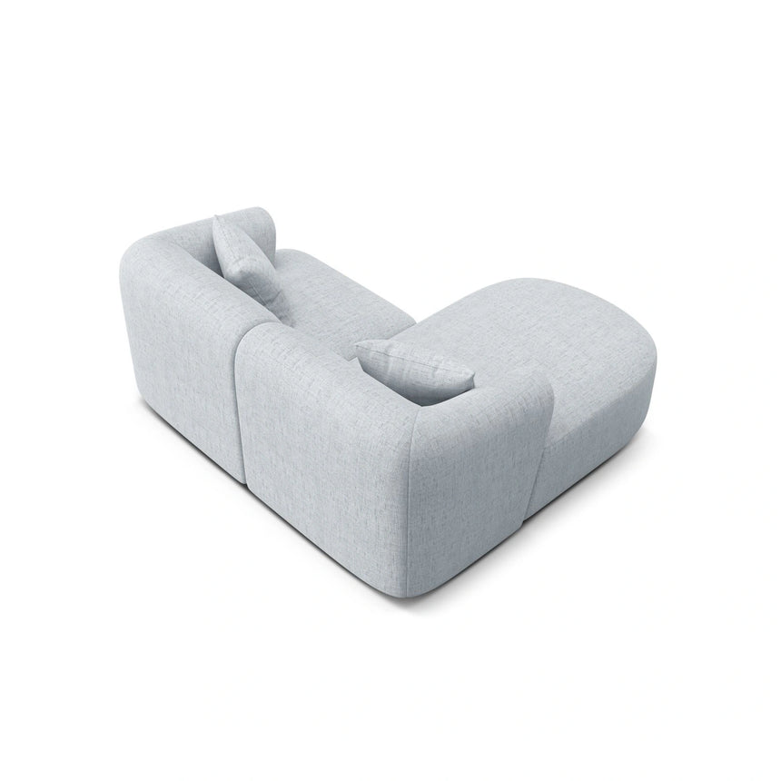 Campi 3-Sitzer Ecksofa, Linke Seite, aus Strukturierter Stoff in Hellgrau (Moly 70), 180x156x70 cm von Cosmopolitan Design – Bild 5