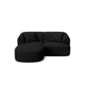 Campi 3-Sitzer Ecksofa, Linke Seite, aus Strukturierter Stoff in Schwarz (Moly 99), 180x156x70 cm von Cosmopolitan Design – Bild 1