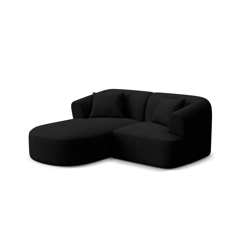 Campi 3-Sitzer Ecksofa, Linke Seite, aus Strukturierter Stoff in Schwarz (Moly 99), 180x156x70 cm von Cosmopolitan Design – Bild 3