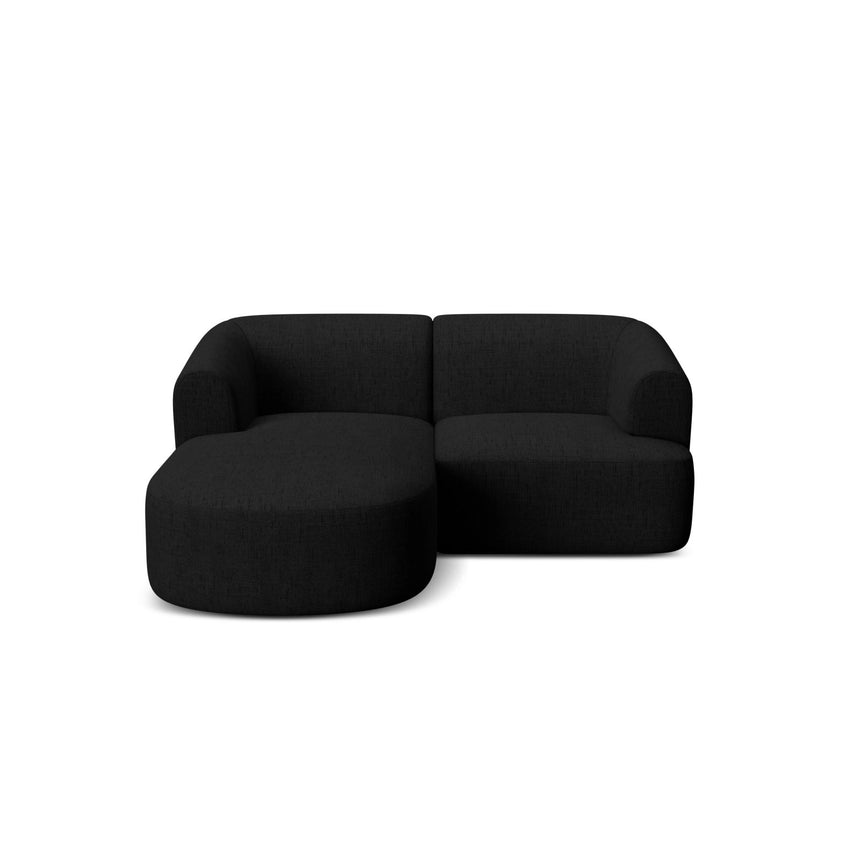 Campi 3-Sitzer Ecksofa, Linke Seite, aus Strukturierter Stoff in Schwarz (Moly 99), 180x156x70 cm von Cosmopolitan Design – Bild 4