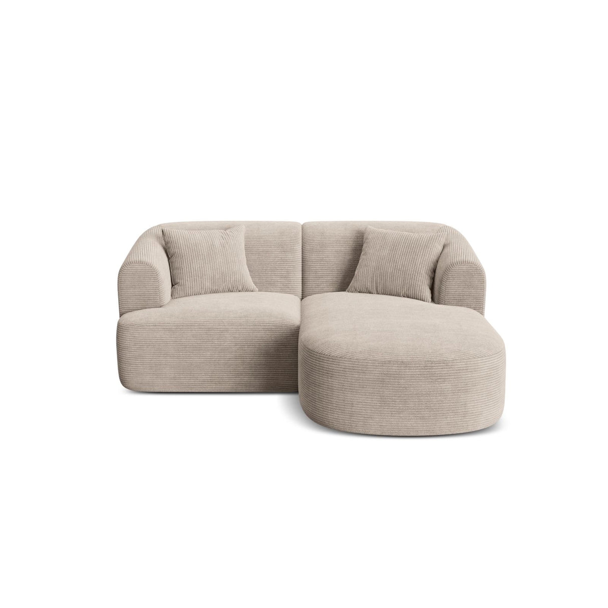 Campi 3-Sitzer Ecksofa, Rechte Seite, aus Cord in Cappuccino (Lincoln 09D), 180x156x70 cm von Cosmopolitan Design – Bild 1