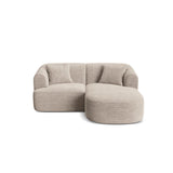 Campi 3-Sitzer Ecksofa, Rechte Seite, aus Cord in Cappuccino (Lincoln 09D), 180x156x70 cm von Cosmopolitan Design – Bild 1