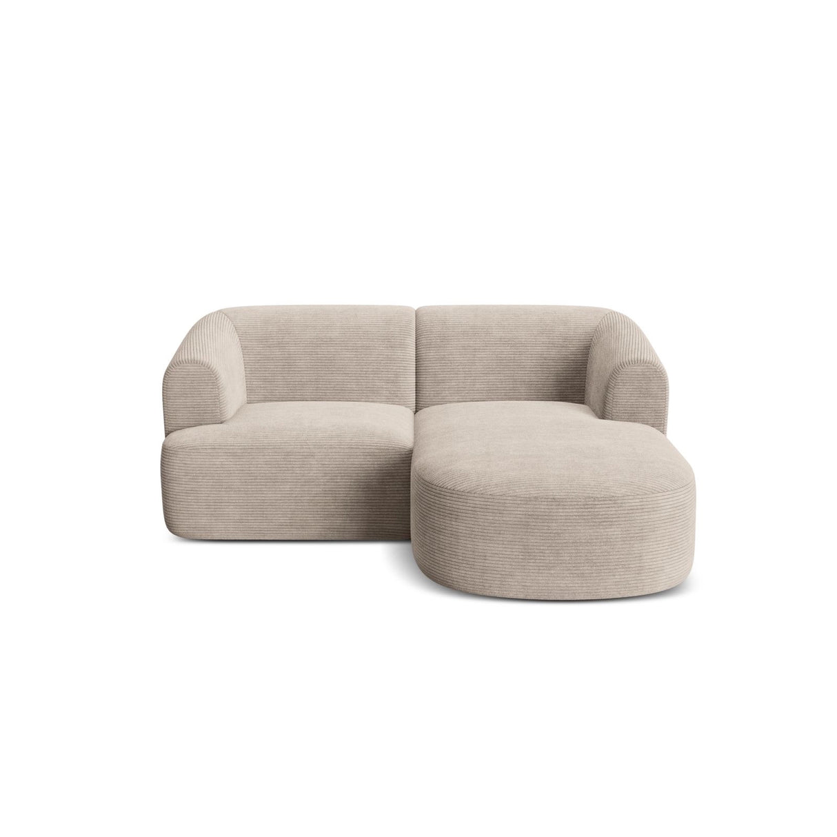Campi 3-Sitzer Ecksofa, Rechte Seite, aus Cord in Cappuccino (Lincoln 09D), 180x156x70 cm von Cosmopolitan Design – Bild 4