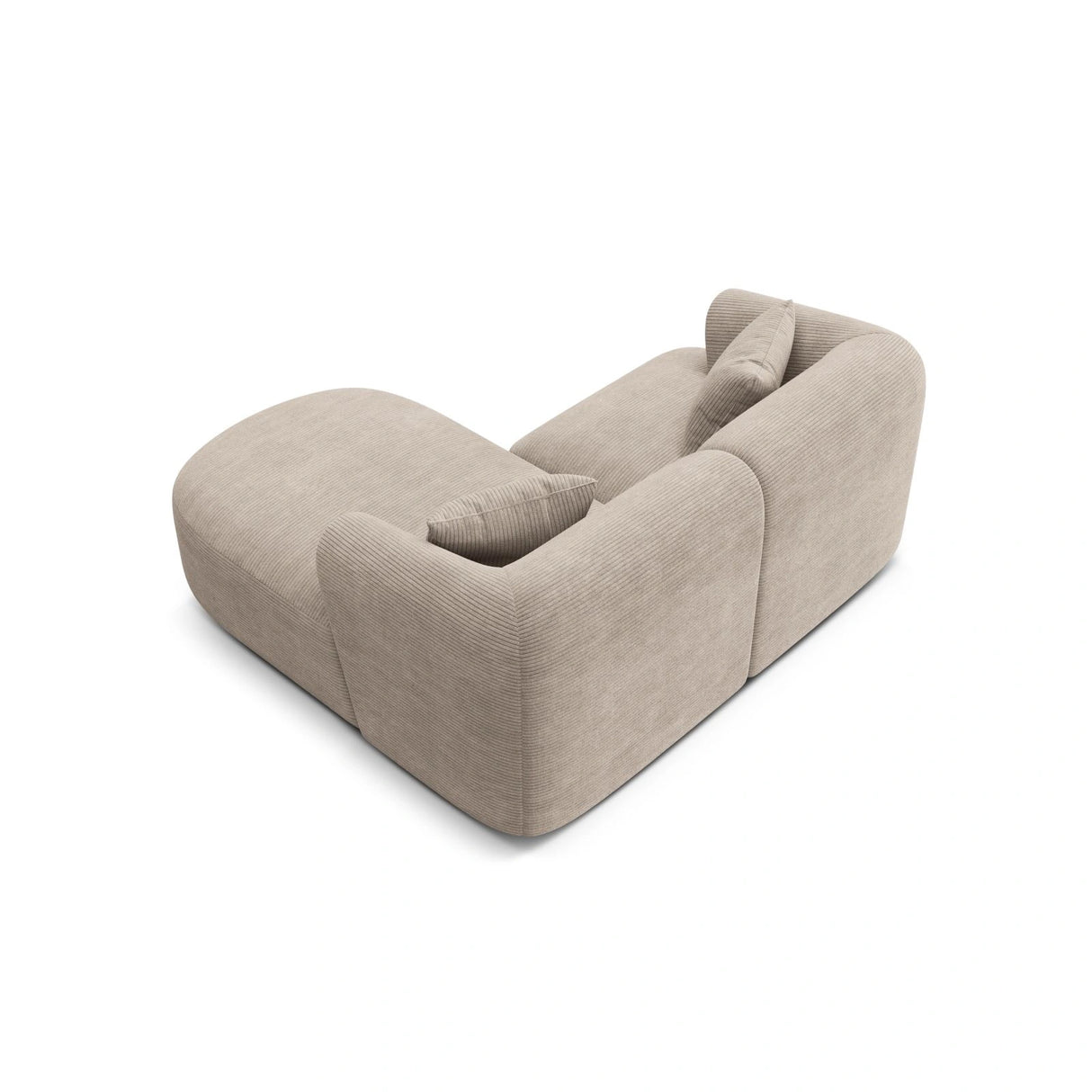 Campi 3-Sitzer Ecksofa, Rechte Seite, aus Cord in Cappuccino (Lincoln 09D), 180x156x70 cm von Cosmopolitan Design – Bild 5