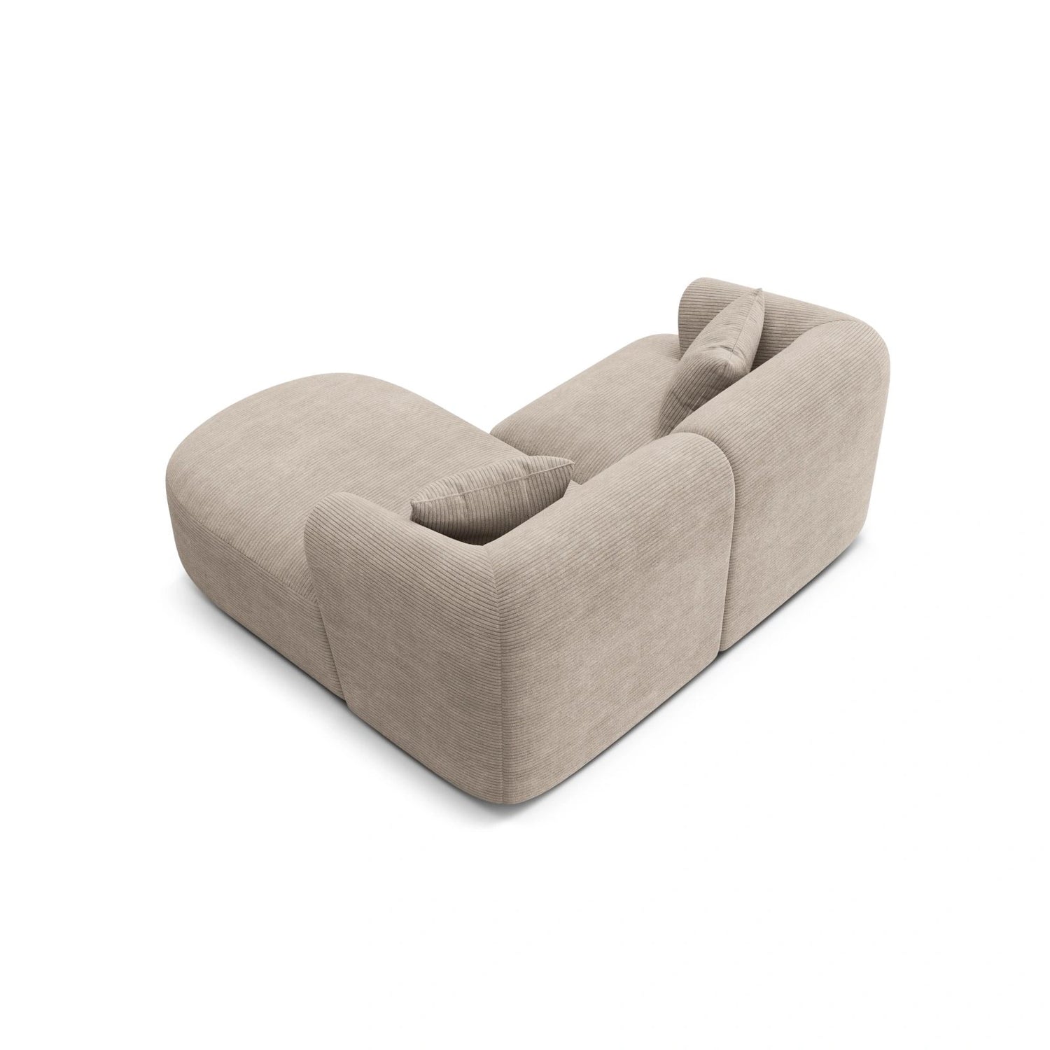 Campi 3-Sitzer Ecksofa, Rechte Seite, aus Cord in Cappuccino (Lincoln 09D), 180x156x70 cm von Cosmopolitan Design – Bild 5