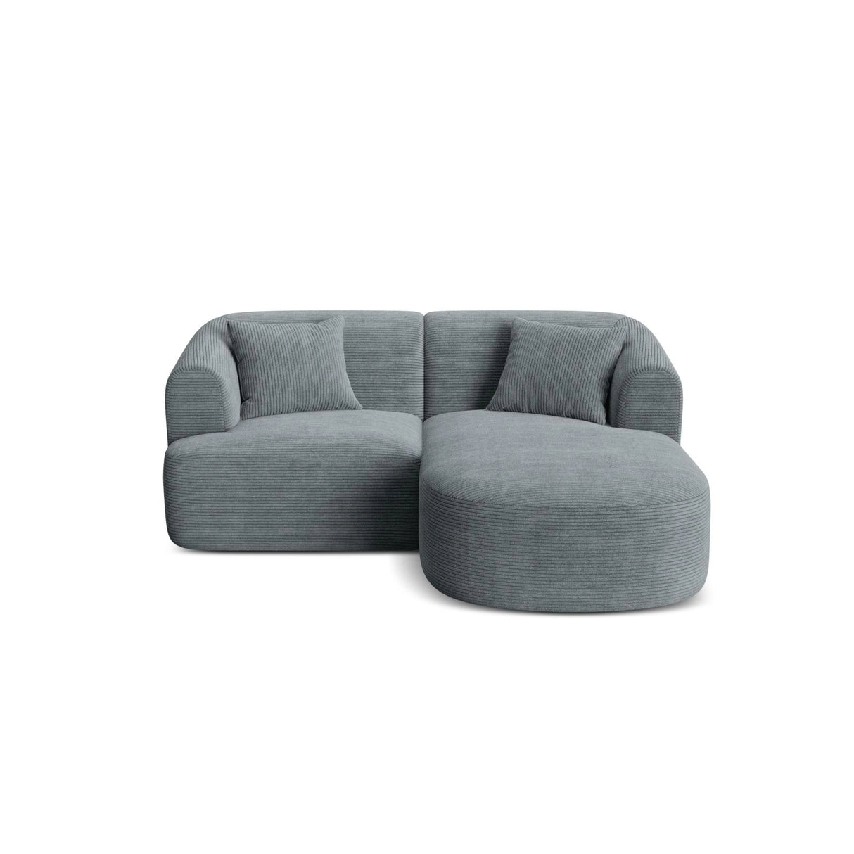 Campi 3-Sitzer Ecksofa, Rechte Seite, aus Cord in Dunkelgrau (Lincoln 94D), 180x156x70 cm von Cosmopolitan Design – Bild 1