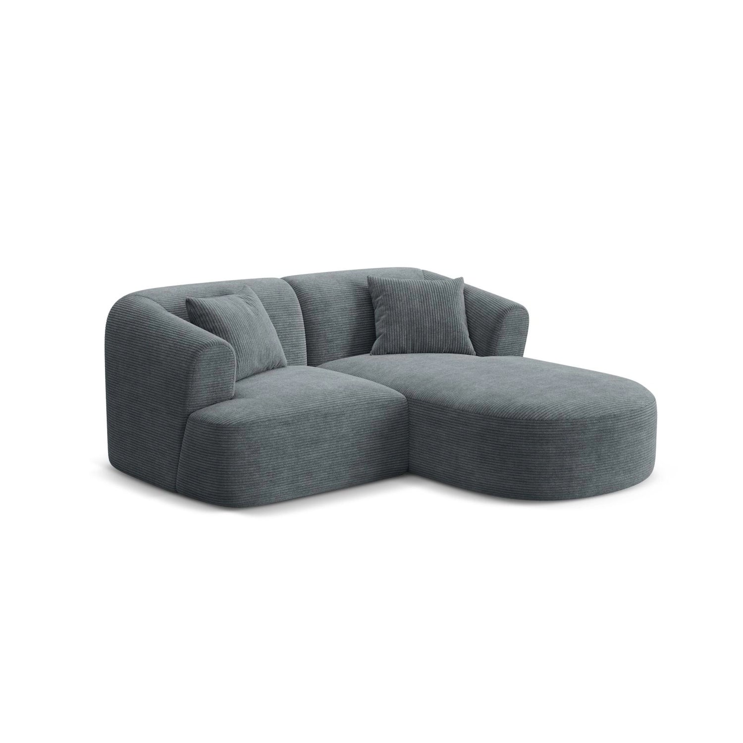 Campi 3-Sitzer Ecksofa, Rechte Seite, aus Cord in Dunkelgrau (Lincoln 94D), 180x156x70 cm von Cosmopolitan Design – Bild 3