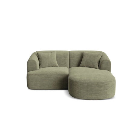 Campi 3-Sitzer Ecksofa, Rechte Seite, aus Cord in Moosgrün (Lincoln 37D), 180x156x70 cm von Cosmopolitan Design – Bild 1