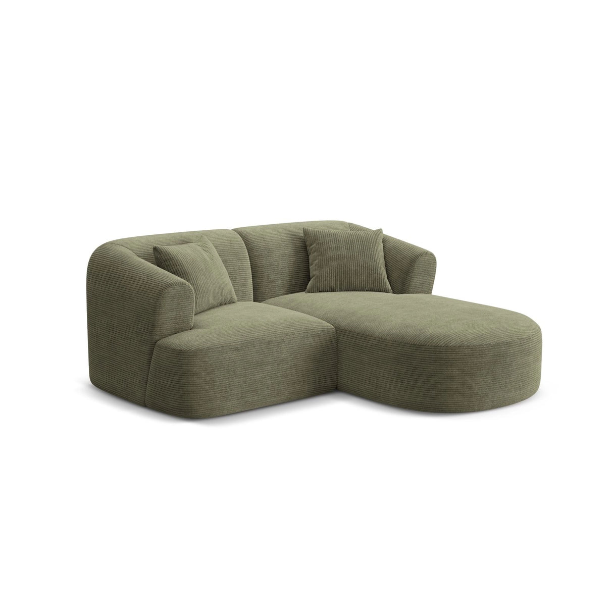 Campi 3-Sitzer Ecksofa, Rechte Seite, aus Cord in Moosgrün (Lincoln 37D), 180x156x70 cm von Cosmopolitan Design – Bild 3