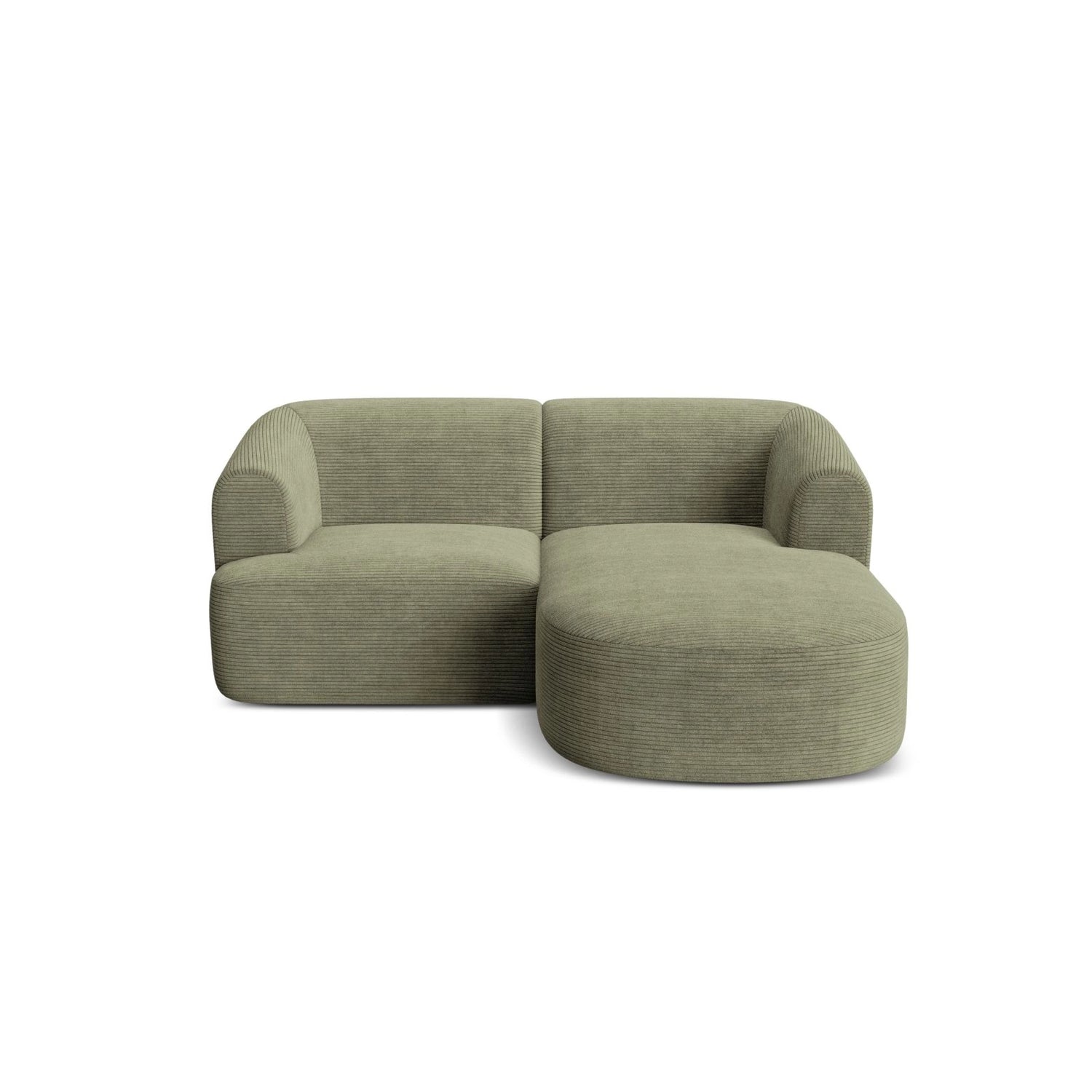 Campi 3-Sitzer Ecksofa, Rechte Seite, aus Cord in Moosgrün (Lincoln 37D), 180x156x70 cm von Cosmopolitan Design – Bild 4