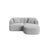Campi 3-Sitzer Ecksofa, Rechte Seite, aus Cord in Silber (Lincoln 84D), 180x156x70 cm von Cosmopolitan Design – Bild 1