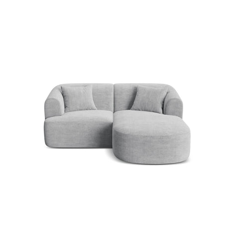 Campi 3-Sitzer Ecksofa, Rechte Seite, aus Cord in Silber (Lincoln 84D), 180x156x70 cm von Cosmopolitan Design – Bild 1