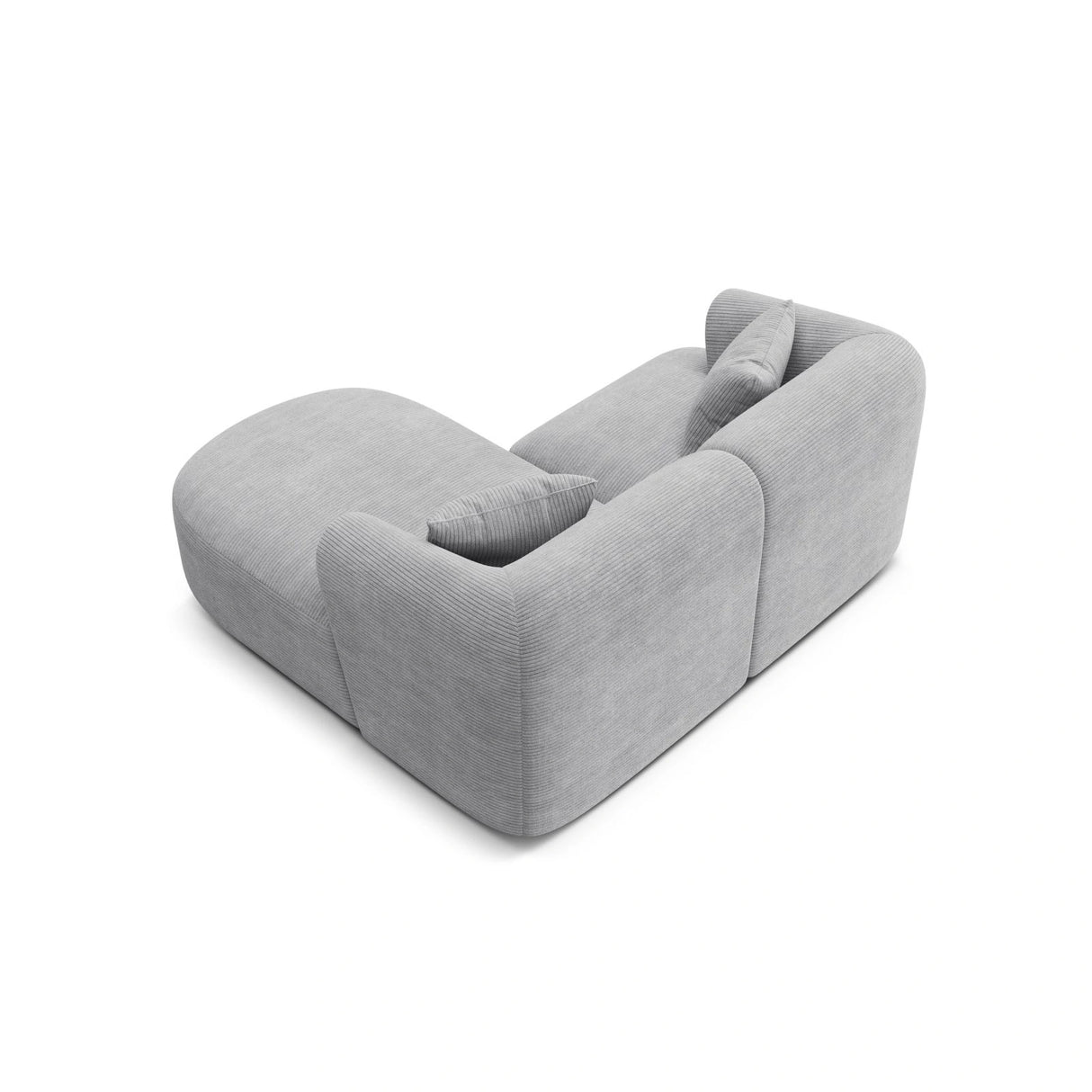 Campi 3-Sitzer Ecksofa, Rechte Seite, aus Cord in Silber (Lincoln 84D), 180x156x70 cm von Cosmopolitan Design – Bild 5