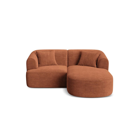 Campi 3-Sitzer Ecksofa, Rechte Seite, aus Cord in Terrakotta (Lincoln 52D), 180x156x70 cm von Cosmopolitan Design – Bild 1