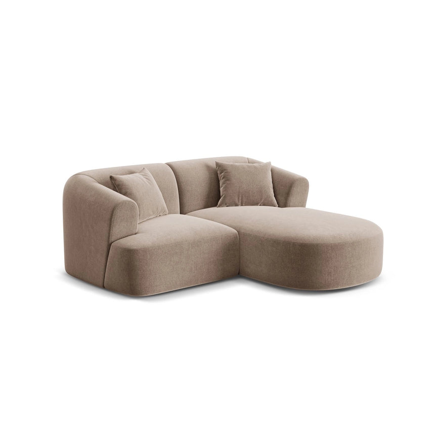 Campi 3-Sitzer Ecksofa, Rechte Seite, aus Samt in Dunkelbeige (Vogue 3), 180x156x70 cm von Cosmopolitan Design – Bild 4