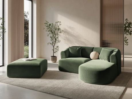 Campi 3-Sitzer Ecksofa, Rechte Seite, aus Samt in Grün (Vogue 11), 180x156x70 cm von Cosmopolitan Design – Bild 2