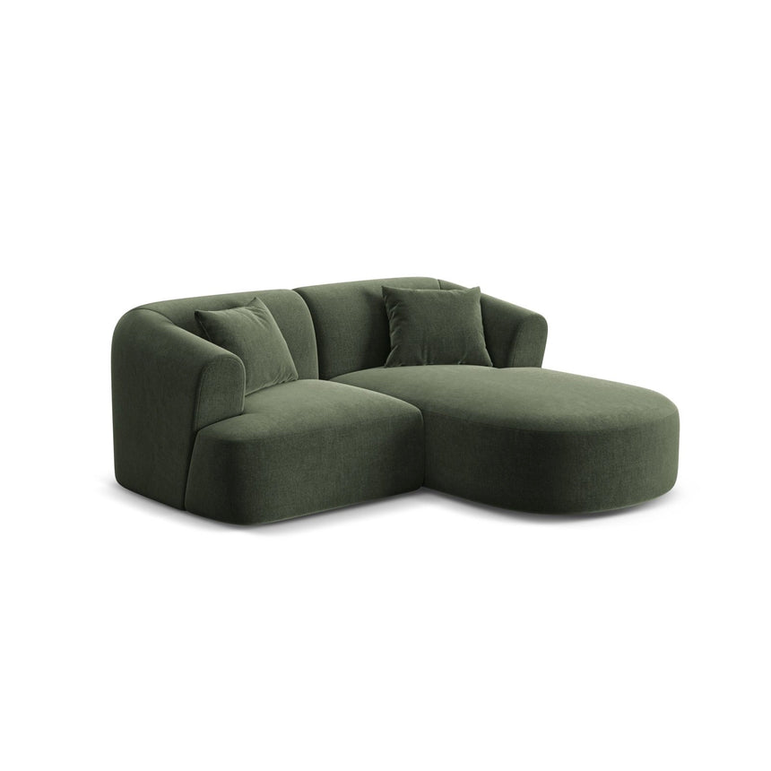 Campi 3-Sitzer Ecksofa, Rechte Seite, aus Samt in Grün (Vogue 11), 180x156x70 cm von Cosmopolitan Design – Bild 4