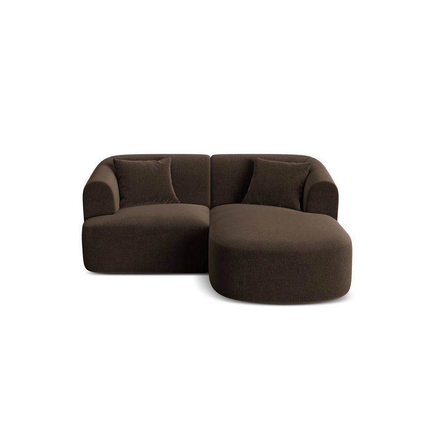 Campi 3-Sitzer Ecksofa, Rechte Seite, aus Samt in Schokolade (Vogue 6), 180x156x70 cm von Cosmopolitan Design – Bild 1