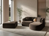 Campi 3-Sitzer Ecksofa, Rechte Seite, aus Samt in Schokolade (Vogue 6), 180x156x70 cm von Cosmopolitan Design – Bild 2